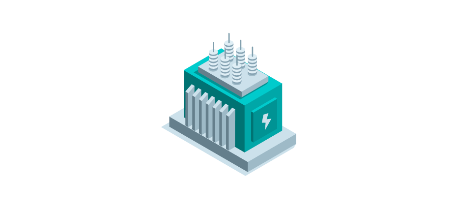 Illustration of a step down transformer